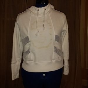 White crop hoodie